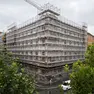 Le impalcature alla succursale del liceo Petrarca (Lasorte)