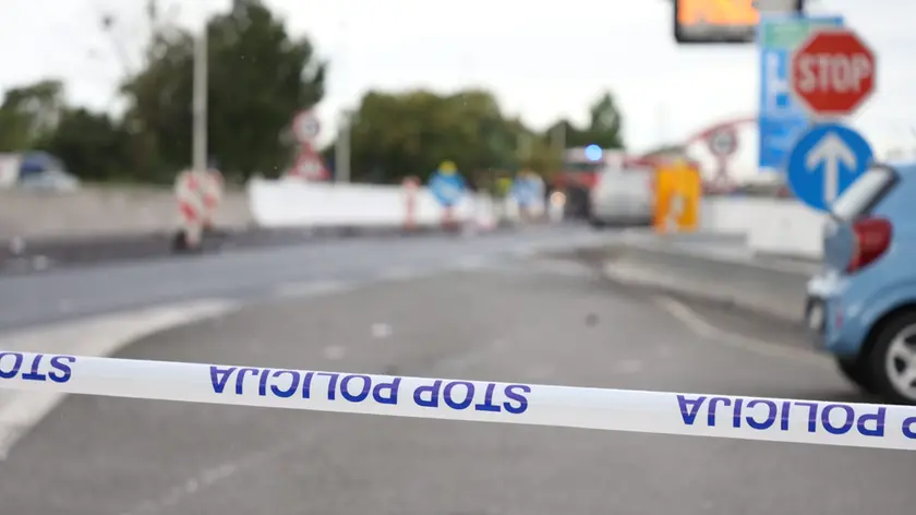 L'area dell'incidente transennata dalla polizia slovena (Tibaldi)