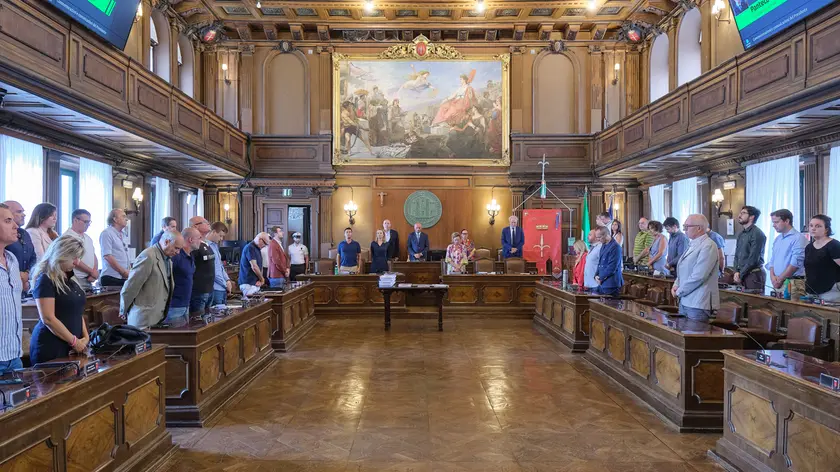 L’aula del Consiglio comunale durante la seduta foto Silvano