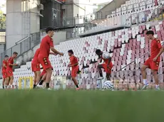 Il primo allenamento della Triestina. Foto Lasorte