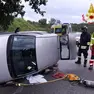 L'auto cappottata a Cormons