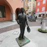L'iconica statua dedicata al filosofo goriziano Carlo Michelstaedter