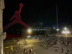 Il precedente spettacolo di droni sulle Rive organizzato da Air Jordan (Silvano)