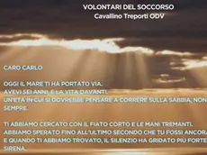 La prima parte della lettera scritta dai volontari del soccorso di Cavallino al piccolo Carlo