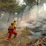 Pompieri alle prese con un incendio in un bosco dell’Albania