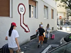 L’indicazione “Us” recuperata in via Fabio Severo. Fotoservizio Lasorte