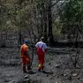 Gli operatori sul posto il giorno dopo il rogo (fotoservizio Bonaventura)