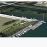 Il rendering del Comune su Marina Nova e il punto di varo (Foto Katia Bonaventura)