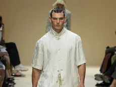 Il goriziano Stefano Tomadini alla sfilata di Emporio Armani lo scorso giugno