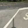 Le svastiche incise sull’asfalto a San Floriano, in località Valerisce