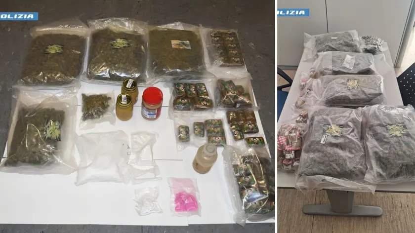 Parte della droga sequestrata dalla polizia