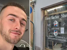 Il diciannovenne Fatlum Gashi e, nella foto di Daniele Tibaldi, il barber shop di via Formica