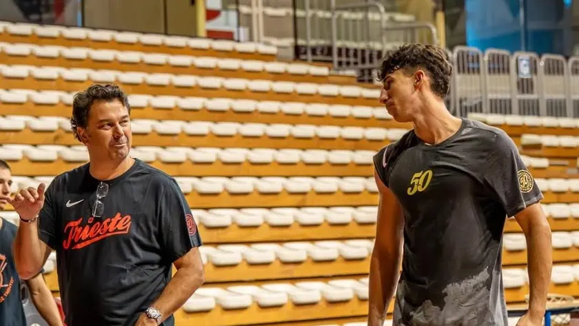 Gonzalez e Iannuzzi a colloquio durante la sgambata di mercoledì al PalaRubini