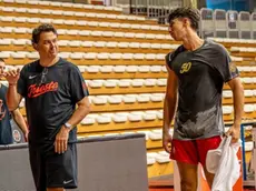 Gonzalez e Iannuzzi a colloquio durante la sgambata di mercoledì al PalaRubini
