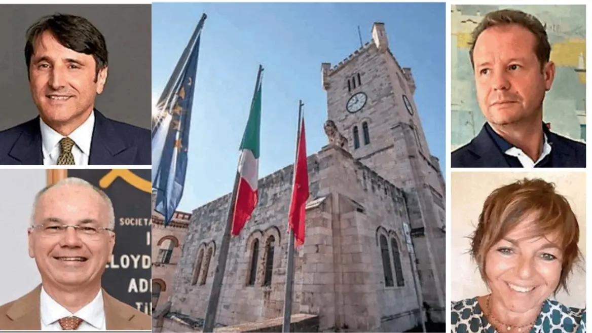 Quattro ad oggi i nomi spendibili per la presidenza dell’Autorità portuale. Per la guida della Torre del Lloyd di via von Bruck, sono considerati accreditati, da sinistra in senso orario, l’avvocato Alberto Rossi, l’ex commissario Vittorio Torbianelli, la vicepresidente del Coselag Sandra Primiceri e l’avvocato Massimo Campailla