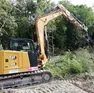 Una ruspa in azione nel Parco dell’Isonzo in zona Campagnuzza