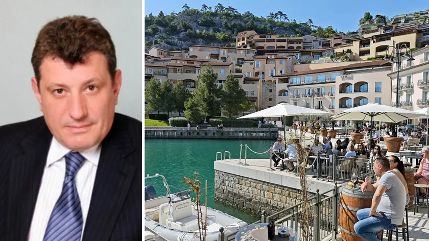 Boris Sakun e una veduta di Portopiccolo