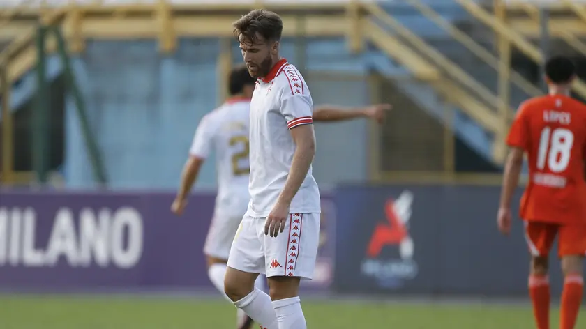 L’espressione rabbuiata di Christian D’Urso durante il match con l’Alcione (Foto Andrea Lasorte)