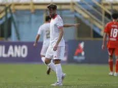 L’espressione rabbuiata di Christian D’Urso durante il match con l’Alcione (Foto Andrea Lasorte)