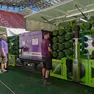 Le operazioni di cucitura del prato allo stadio Rocco foto Silvano