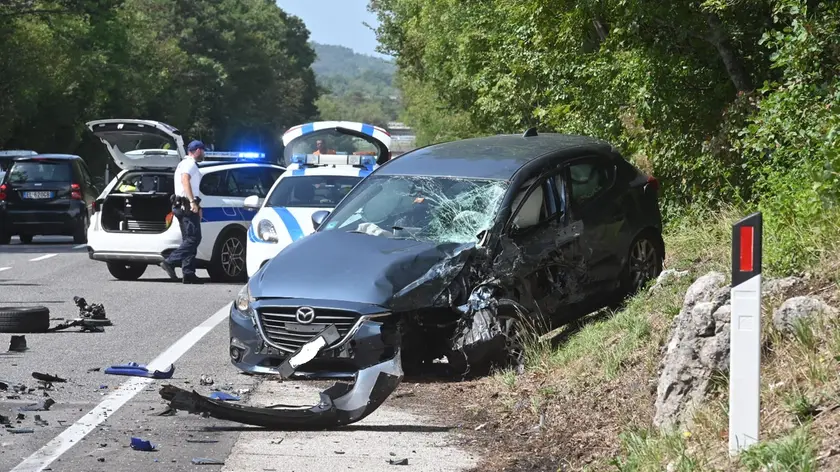 Una dlele auto coinvolte nello schianto a Opicina (Bruni)