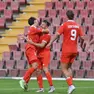 L'esultanza dopo il gol del pareggio (Bruni)