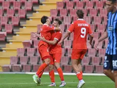 L'esultanza dopo il gol del pareggio (Bruni)