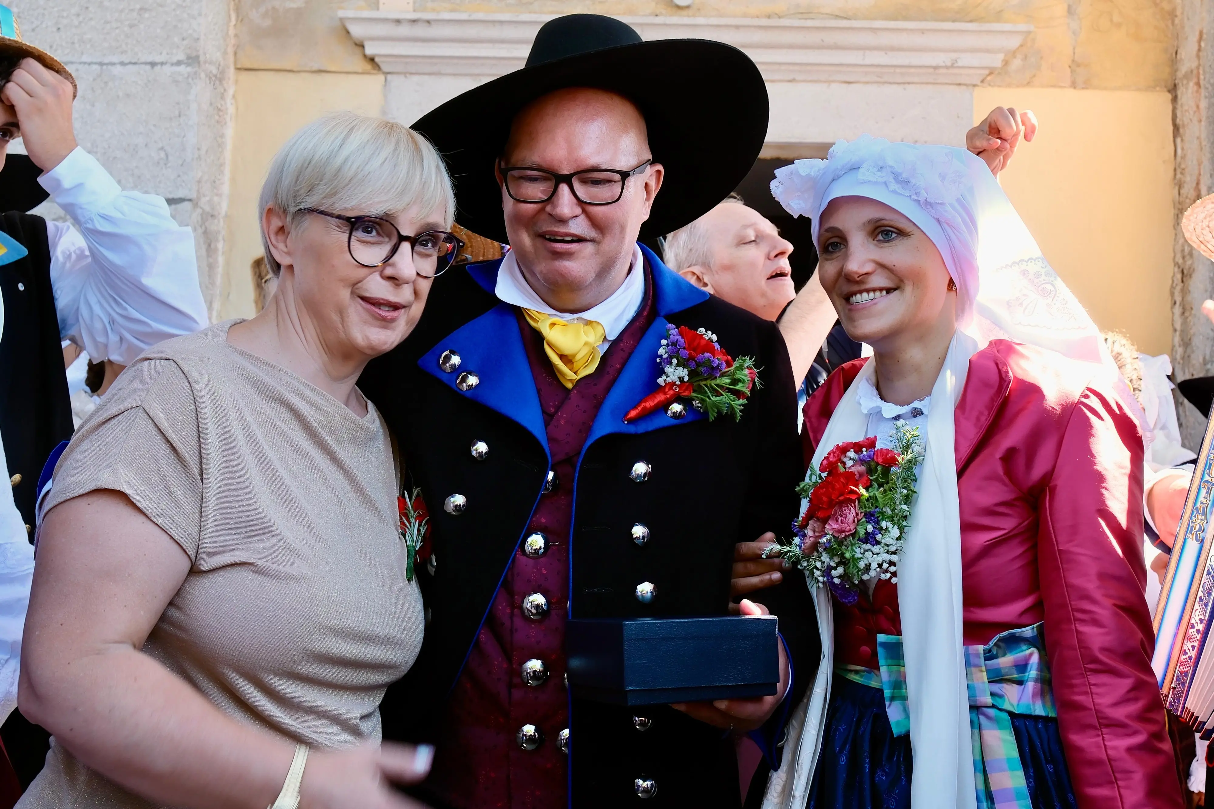 Gli sposi con la presidente della Slovena Nataša Pric Musar (Silvano)