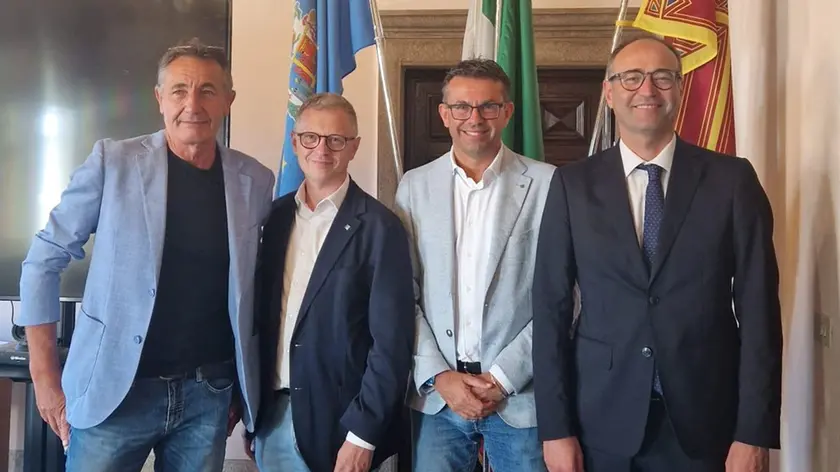 Antonio Carrara, Stefano Zannier, Roberto Padrin e Federico Caner, membri del cda della Fondazione Dolomiti Unesco