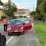 La Fiat 500 guidata dal ragazzo dopo l'incidente a Villorba