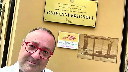 Omar Greco al suo primo giorno di lavoro al Bem