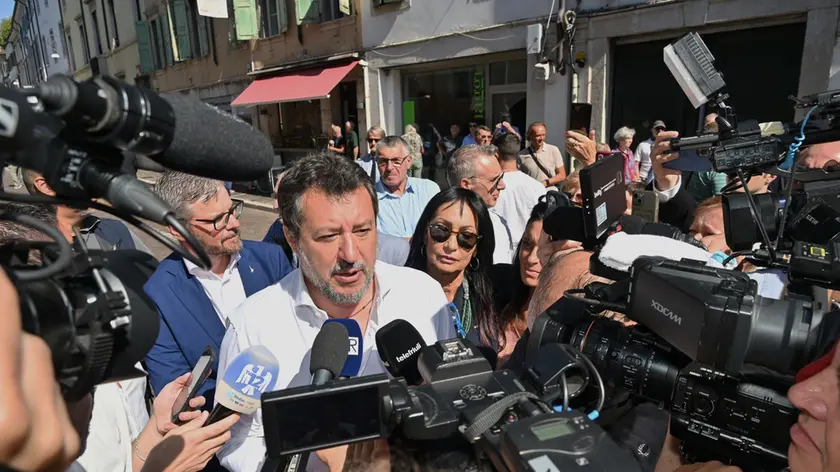 Salvini a Udine per l'inaugurazione della nuova sede della Lega (Foto Petrussi)