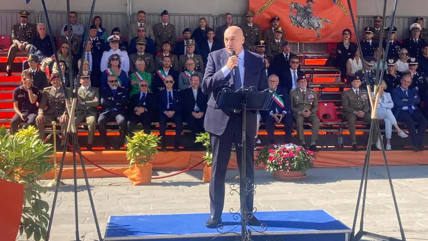 Il ministro della Difesa, Guido Crosetto, a Gorizia