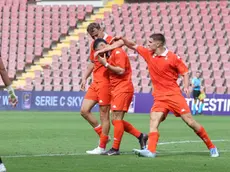 L'esultanza dopo il gol dell'1-0 (Lasorte)
