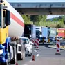 Traffico e code lunedì mattina, 8 settembre, a Fernetti. Foto Lasorte