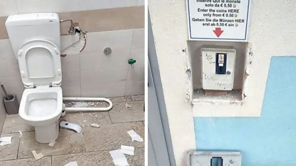 Un atto vandalico in un bagno dell’autostazione all’inizio dell’estate