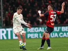 Il centrocampista Damian Crnigoj in azione con la maglia del Venezia