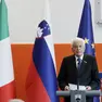 Sergio Mattarella nel suo intervento a Capodistria (Foto Lasorte)