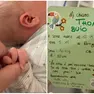 Il piccolo Thomas Buio e il cartellino sulla culla del reparto di Ostetricia