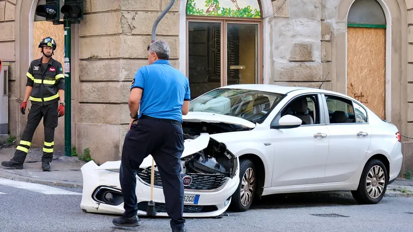 Una delle auto coinvolte nell'incidente (Silvano)