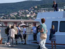 All’imbarco sulla motonave operativa quest’estate sulla linea marittima fra Trieste e Grado
