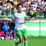 L’esultanza di Simone Butti, autore della doppietta decisiva nel successo del San Luigi sul Conegliano (Foto Nedok)
