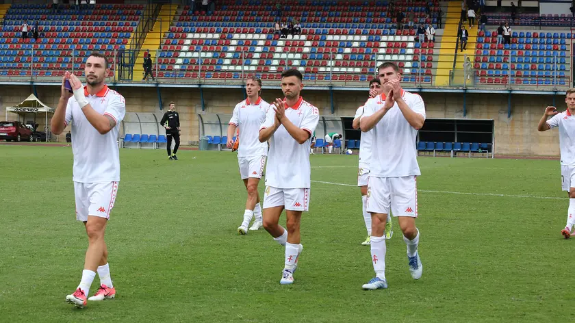 La Triestina alla fine del match contro il Lumezzane