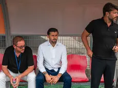 Il dg Menta, il ds Franco e il tecnico Marino (Foto Quarantotto/Lasorte)