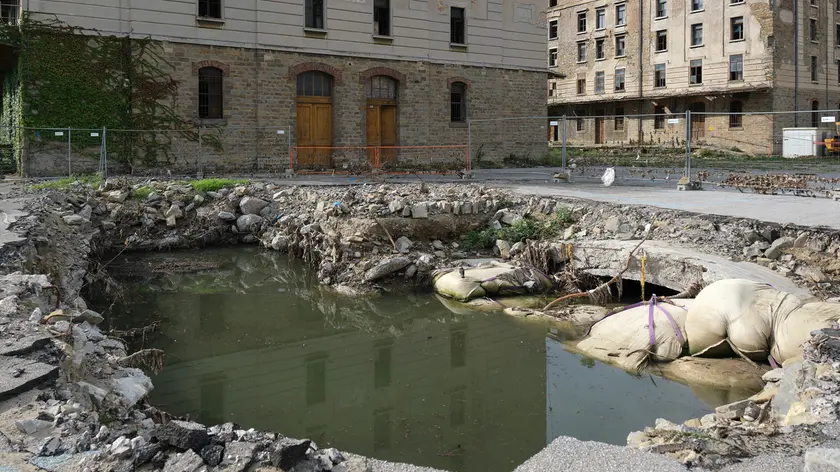 L’area di cantiere per il ripristino e la manutenzione del torrente Chiave in Porto Vecchio (Silvano)