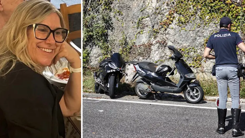Raffaella Sabadin, lo scooter e la moto che l’ha travolta (foto Lasorte)