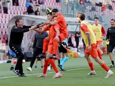 L'esultanza dopo il gol dell'1 a 0 (Lasorte)