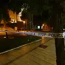 Il luogo della tragedia recintato dalla Polizia. Arrestato lo zio dello sposo che ha sparato il razzo. Foto Index.hr