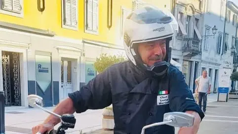 Marco Marizza in sella alla sua moto