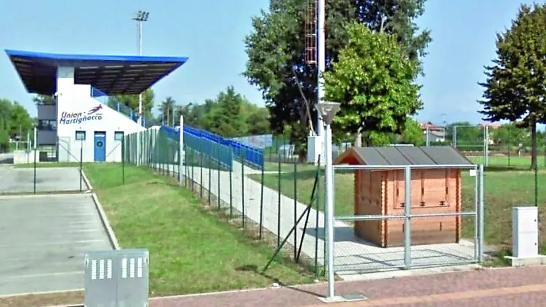 L’ingresso dello stadio di Martignacco